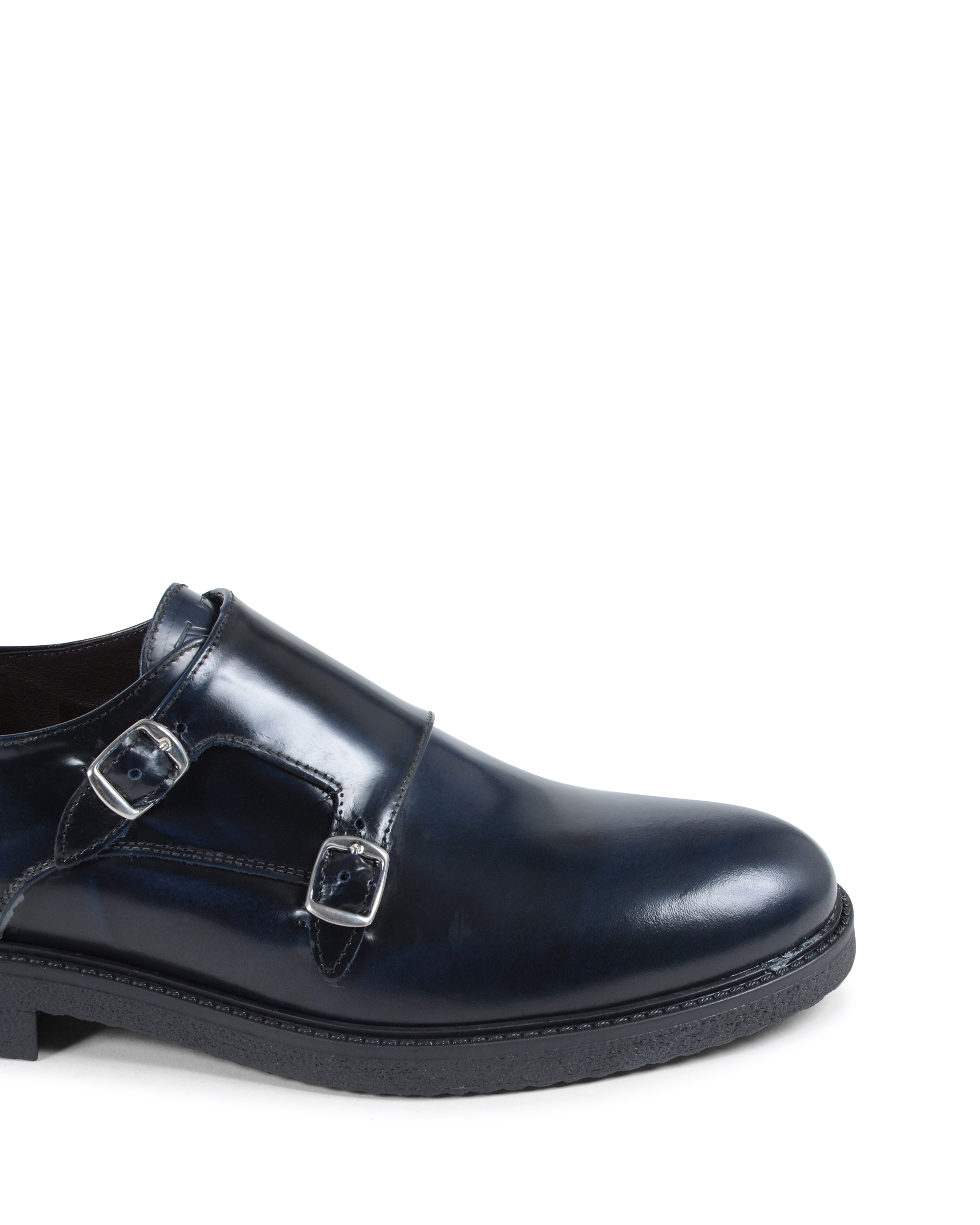 19V69 Italia Mens Double Buckle Shoe Blue 1210 G ABRASIVATO BLUE
